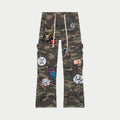 Patchwork Flared Cargo Pants